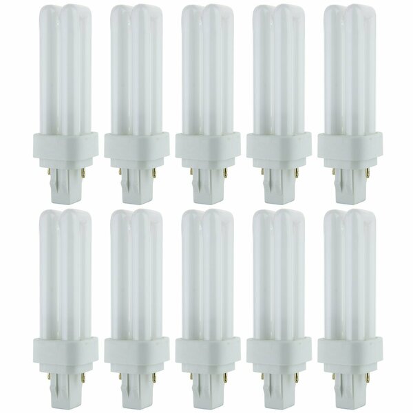 Sunlite PLD13/SP27K Dbl Twn Tube Cmpct Flrscnt Lmp, PLD 2-Pin, 13W, 660 Lumens, 2700K, 2-Pin GX23-2, 10PK 40538-SU